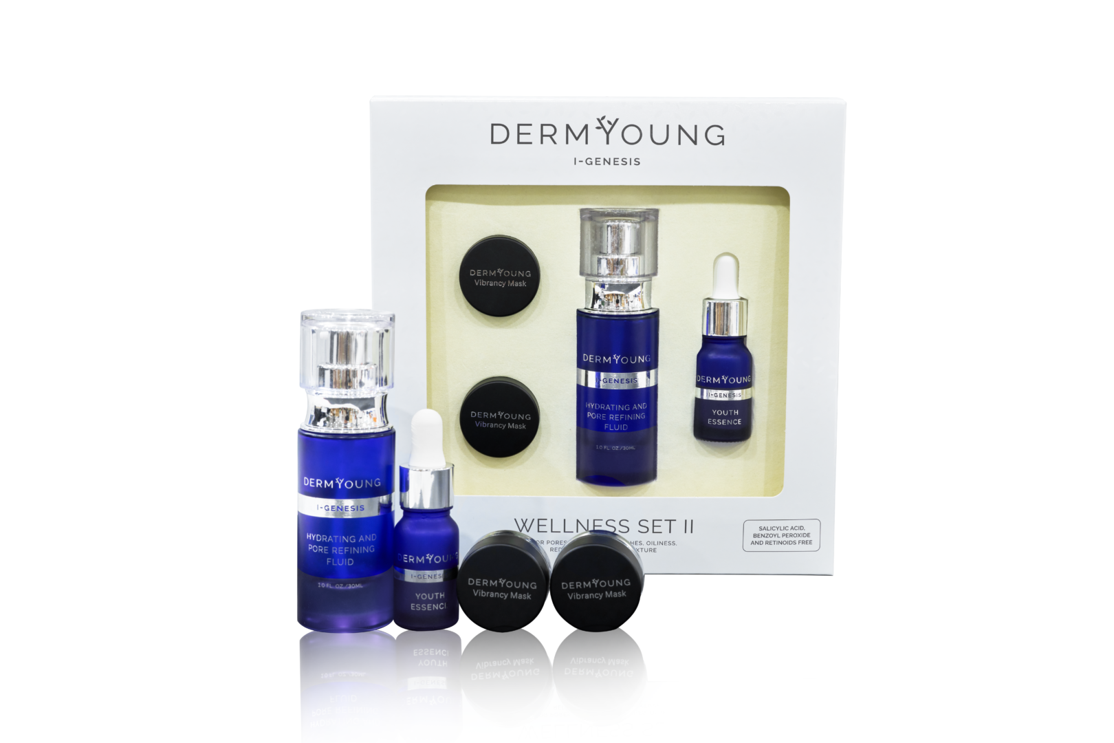 A box of derm young products