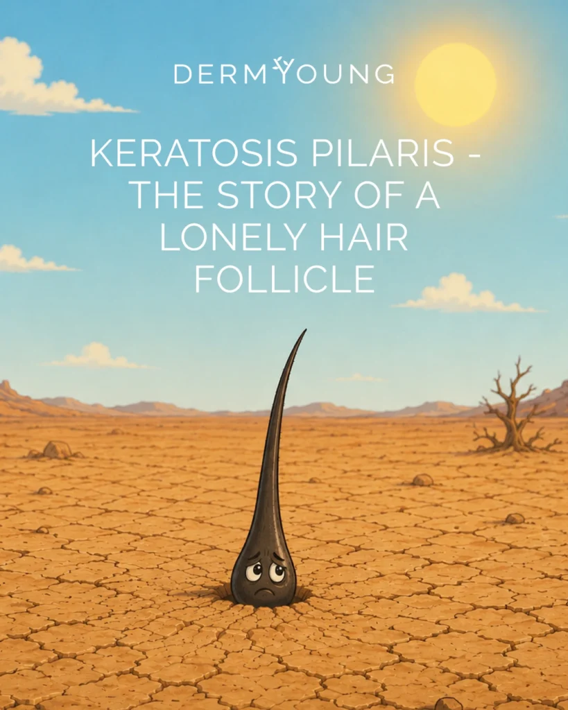 Sad lone hair follicle in cracked desert